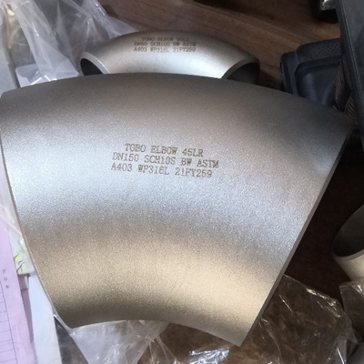 Fitting Pipa Stainless Steel 45 Elbow A403 Grade WP 316 DN150 SCH10S Seamless Elbow