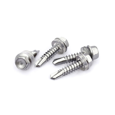 din 7504 316 sekrup pengeboran diri stainless steel dengan mesin cuci karet