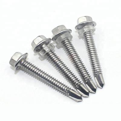din 7504 316 sekrup pengeboran diri stainless steel dengan mesin cuci karet