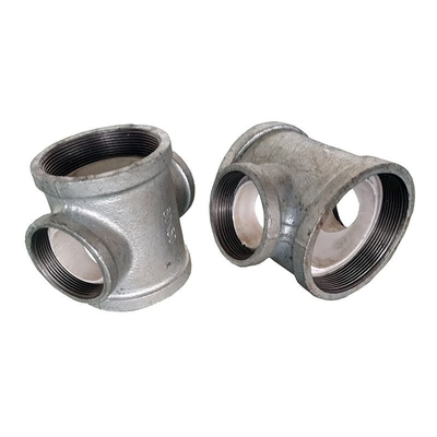 Cast Iron Tee Fitting Pipa DN40 Pipa Clamp 3/4 1''hot Dip Galvanis Tiga Soket Pipa Baja Fitting NPT BSP BSPT