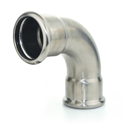 Stainless Steel SS304 SS316L Food Grade Polishing Tekuk Siku 90 Derajat Untuk Perlengkapan Pipa