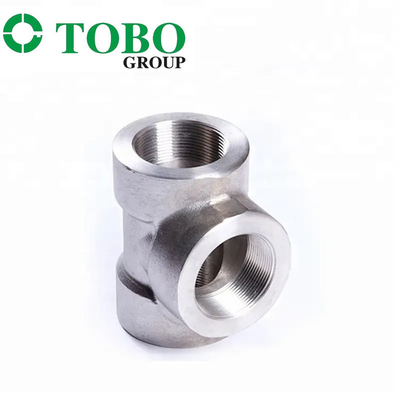 Alloy Steel Forged Tee SS316 / 304 Pipe Fittings Manufacture di China Stainless Steel Threaded Socket weld Equal Tee
