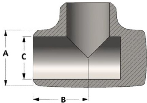 Seamless Butt Welding Cushion Tee 8 "X8" SCH-80S Pelindung Pipa C22 ASME B16.9