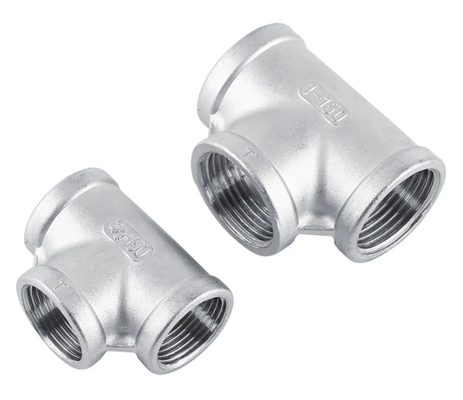 ASME B16.9 Threaded Tee Variable Size Range dari NPS1/2"-60" Fast Delivery Low MOQ Material yang dapat disesuaikan misalnya Karbon Steel Stainless Steel