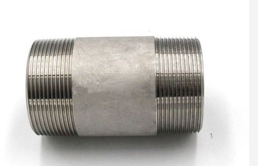 sch40 BSPT / BSPP / NPT konektor pipa kedua ujung benang stainless steel 304/316 barel nipple