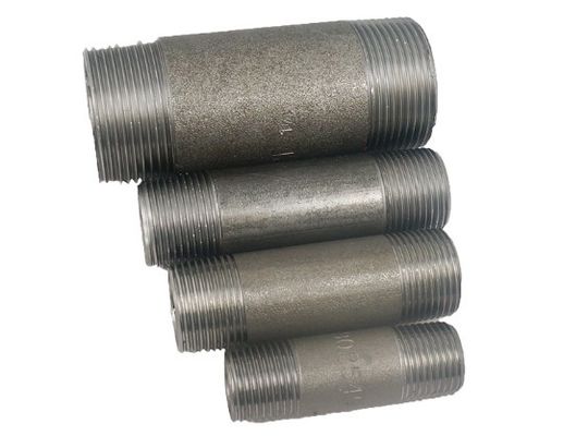 1/2 "-4" Puting panjang hidrolik baja karbon BSP NPT ulir laki-laki baja galvanis fitting panjang atau pendek nipple pipa laki-laki