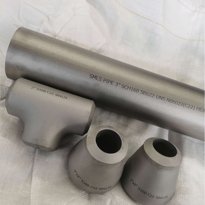 Concentric Reducer SMLS Pipe Fittings SB366 UNS N06022 C22 SCH160 Ukuran 3"X 2"