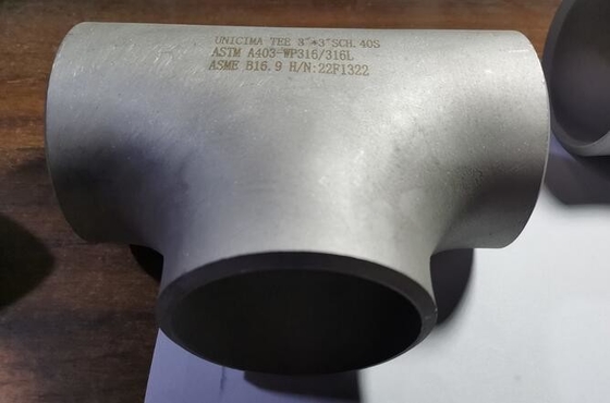 Tee Lurus Pengelasan Butt Mulus 3”* 3” SCH-40S ASTM A403-WP316/316L ASME B16.9