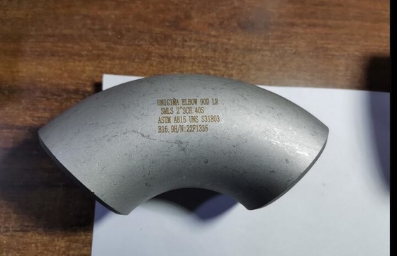 Pengelasan Butt Mulus 90 ° Panjang Radius Elbow 8”SCH-40 ASTM N08825 Paduan 825