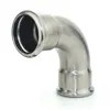 Stainless Steel SS304 SS316L Food Grade Polishing Tekuk Siku 90 Derajat Untuk Perlengkapan Pipa