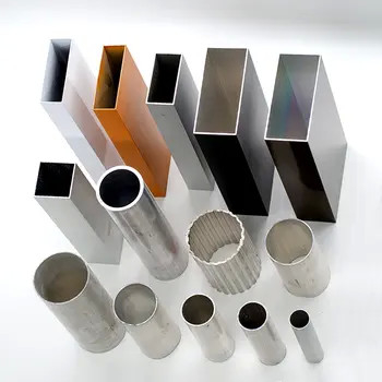 60617075 tabung aluminium industri bulat pipa aluminium persegi persegi panjang anodized logam paduan ekstrusi tabung aluminium pr