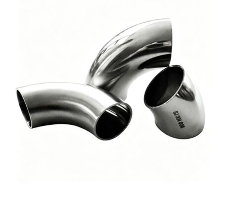 Siku Baja Tahan Karat 304 Poles, Fitting Las Pantat 90 Derajat untuk Perpipaan