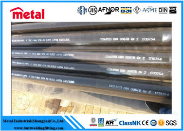 300 Microns Fusion Berikat Epoxy Coated Steel Pipe Permukaan Telanjang / Ringan Diminyaki