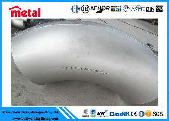 ASME B16 9 Fitting Pipa Paduan Nikel NO8020 90 Derajat Siku LR Paduan 20