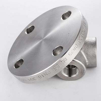 5 `` sanitary stainless steel 304316L ASTM fitting pipa drainase berulir yang ditempa flensa buta